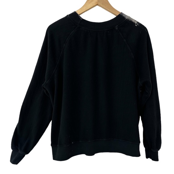 Wildfox Black Sweatshirt with Sprayed Bleach Design Women’s Size Small - Picture 2 of 10